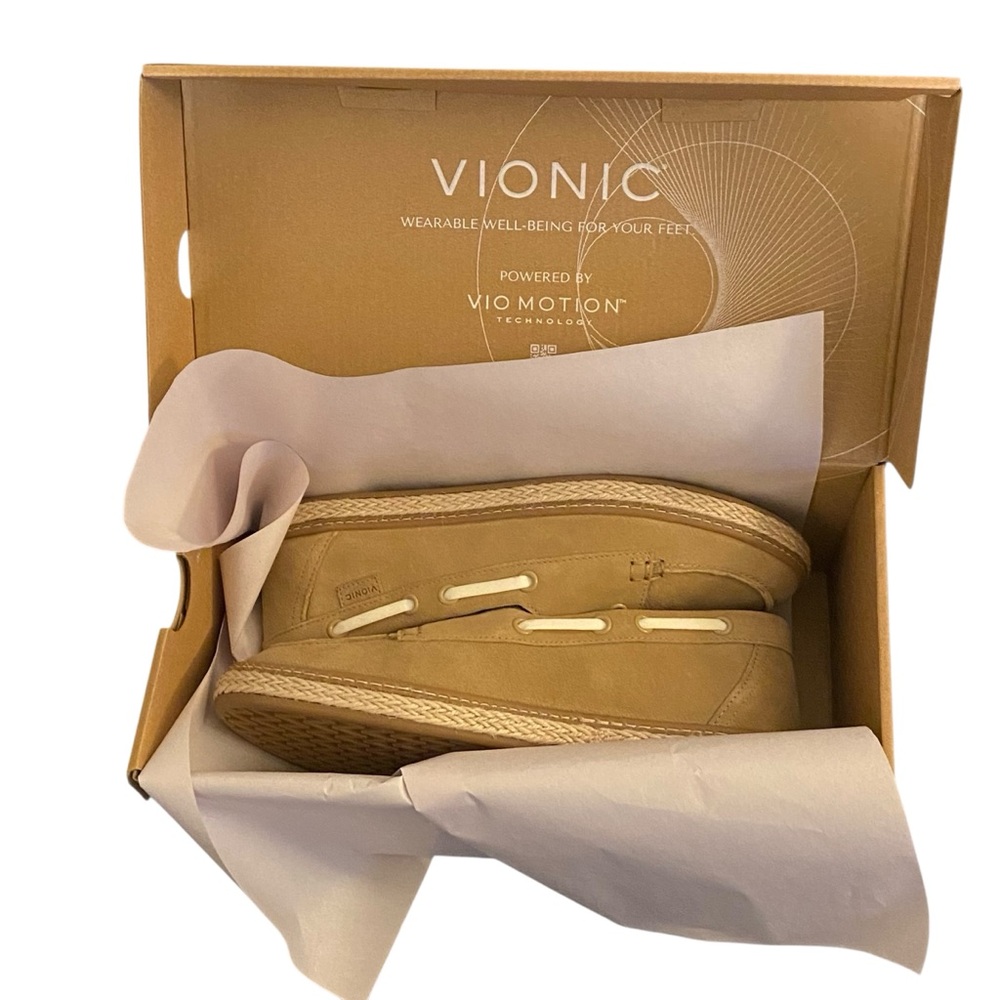 VIONIC Bay Loafer Preppy Tan Boat Shoes - Women’s Size 8 NEW NIB - Picture 10 of 15